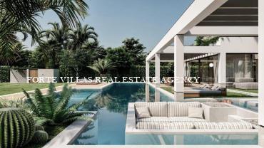 Moderno progetto di villa singola in ottima posizione centrale a circa 700 metri dal mare, con piscina e ampio giardino di circa 2000 mq